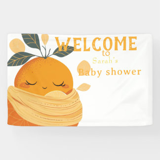 Little cutie orange Baby shower Banner
