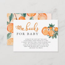 Little Cutie Orange Baby Shower Book Request Enclo Enclosure Card
