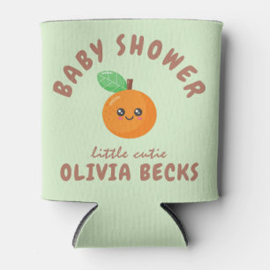 Little Cutie Orange Baby Shower Can Cooler