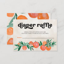 Little Cutie Orange Baby Shower Diaper Raffle Enclosure Card