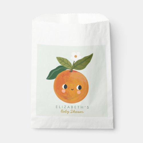 Little Cutie Orange Baby Shower  Favor Bag