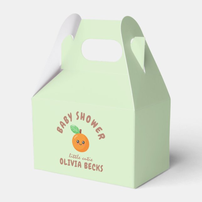 Little Cutie Orange Baby Shower  Favor Boxes (Front Side)