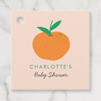 Little Cutie Orange Baby Shower Favor Tags