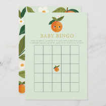 Little cutie orange Baby Shower Game Baby Bingo Invitation