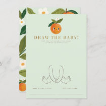 Little cutie orange Baby Shower Game Enclosure Card