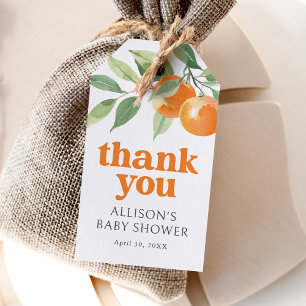 Little Cutie Orange Baby Shower Gift Tags