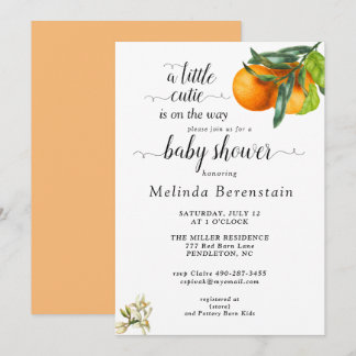 Little Cutie Orange Baby Shower Invitation