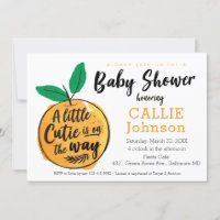 Little Cutie Orange Baby Shower Invitation