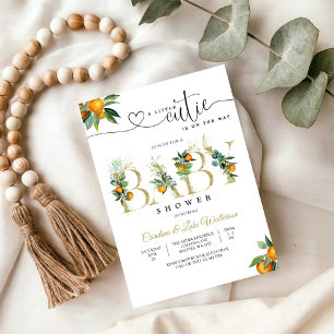 Little Cutie Orange Baby Shower Invitation