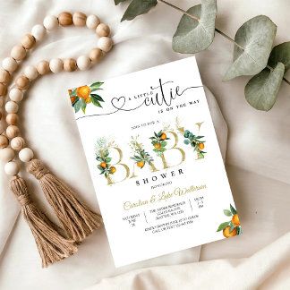 Little Cutie Orange Baby Shower Invitation