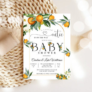 Little Cutie Orange Baby Shower Invitation