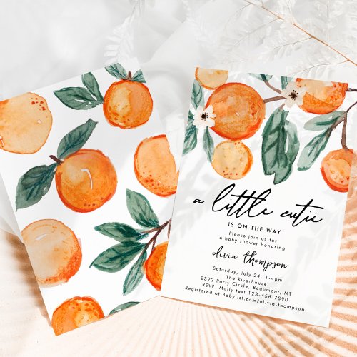 Little Cutie Orange Baby Shower Invitation