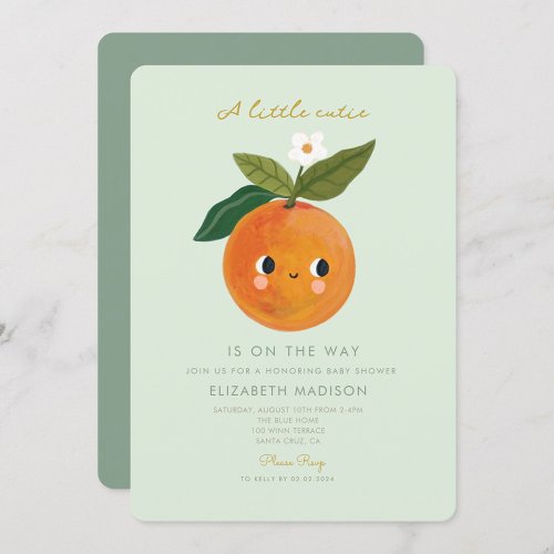 Little Cutie Orange Baby Shower Invitation