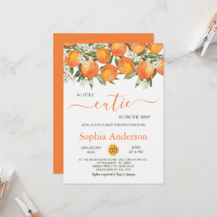 Little Cutie Orange Baby Shower Invitation