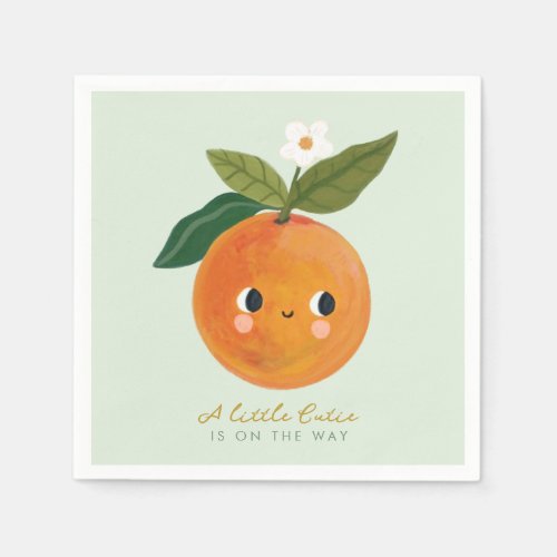 Little Cutie Orange Baby Shower  Napkins