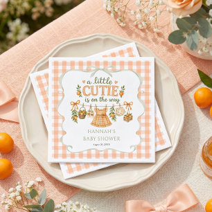 Little Cutie Orange Baby Shower Napkins
