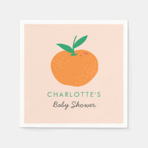 Little Cutie Orange Baby Shower Napkins