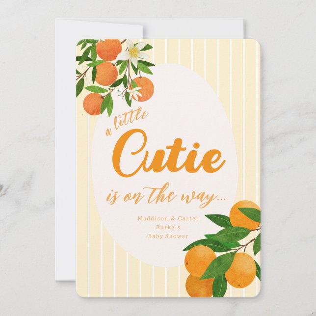 Little Cutie Orange Baby Shower - Organic Market Invitation (Front)