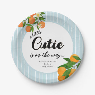 Little Cutie Orange Baby Shower - Organic Market Paper Plates
