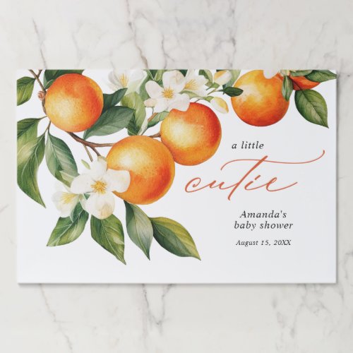 Little Cutie Orange Baby Shower Paper Placemats