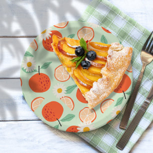 Little Cutie Orange Baby Shower Paper Plates