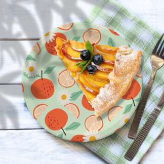 Little Cutie Orange Baby Shower Paper Plates