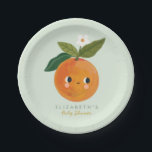 Little Cutie Orange Baby Shower  Paper Plates<br><div class="desc">Little Cutie Orange Clementine Citrus Baby Shower Birthday plate</div>