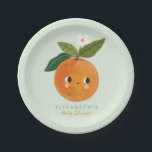 Little Cutie Orange Baby Shower  Paper Plates<br><div class="desc">Little Cutie Orange Clementine Citrus Baby Shower Birthday plate</div>