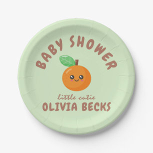 Little Cutie Orange Baby Shower  Paper Plates