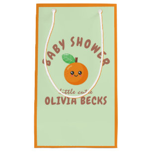 Little Cutie Orange Baby Shower Small Gift Bag