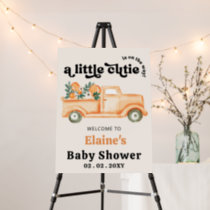 Little Cutie Orange Baby Shower Welcome Sign