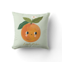 Little Cutie Orange Baby Throw Pillow
