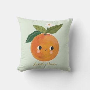 Little Cutie Orange Baby Throw Pillow