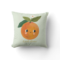 Little Cutie Orange Baby Throw Pillow