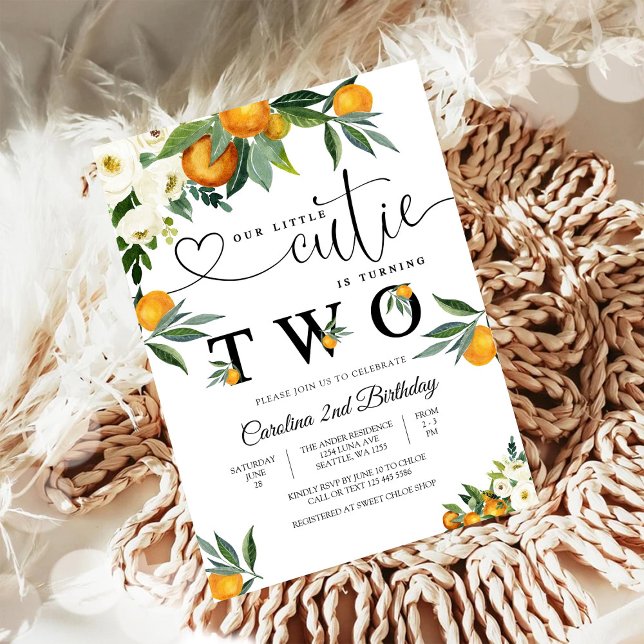 Little Cutie Orange Birthday Invitation (Creator Uploaded)