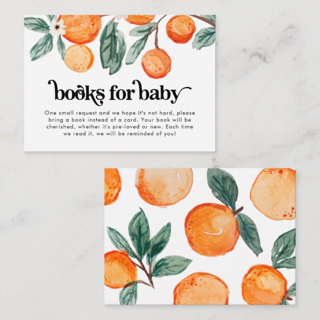 Little Cutie Orange Books for Baby Card (Front/Back)