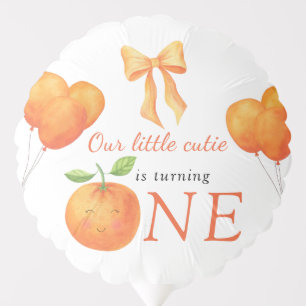 Little Cutie Orange Citrus 1st Birthday Balloon