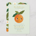 Little Cutie Orange Citrus 1st Birthday Invitation<br><div class="desc">Little Cutie Orange Clementine  Citrus 1st Birthday Invitation</div>