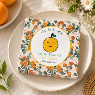 Little Cutie Orange Citrus 1st Birthday Napkins