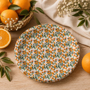 Little Cutie Orange Citrus 1st Birthday Paper Plates