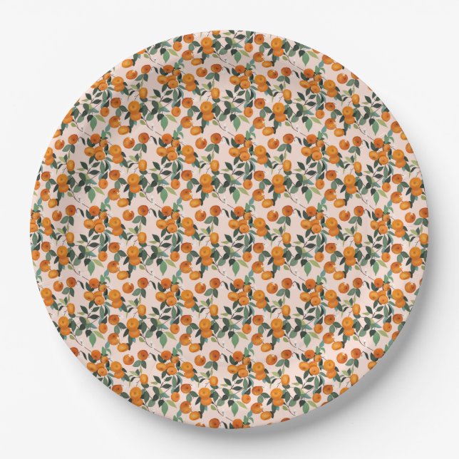  Little Cutie Orange Citrus 1st Birthday  Paper Plates (Front)
