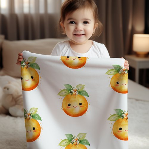 Little Cutie Orange Citrus Baby Blanket