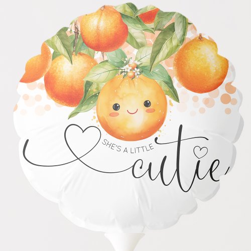 Little Cutie Orange Citrus Baby Shower Balloon