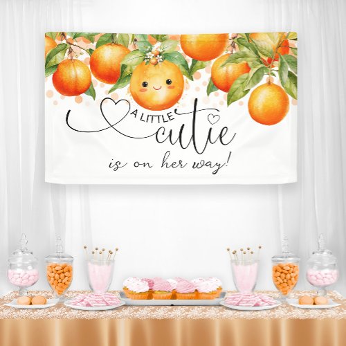 Little Cutie Orange Citrus Baby Shower Banner