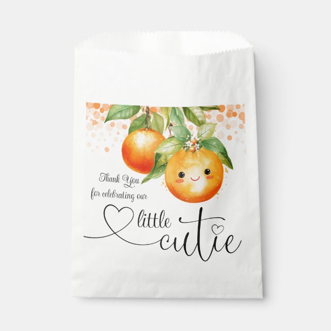 Little Cutie Orange Citrus Baby Shower Favor Bag (Front)