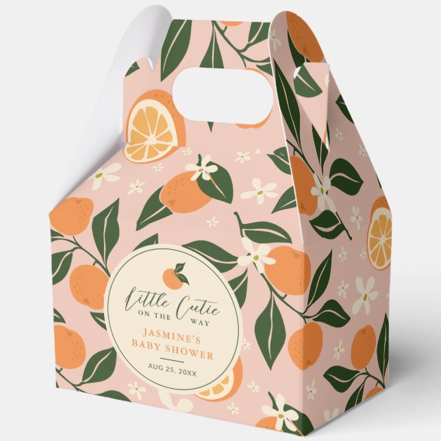 Little Cutie Orange Citrus Baby Shower Favor Boxes (Front)