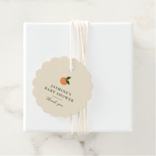 Little Cutie Orange Citrus Baby Shower Favor Tags