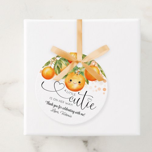 Little Cutie Orange Citrus Baby Shower Favor Tags