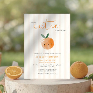Little Cutie Orange Citrus Baby Shower Invitation