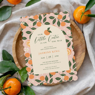 Little Cutie Orange Citrus Baby Shower Invitation